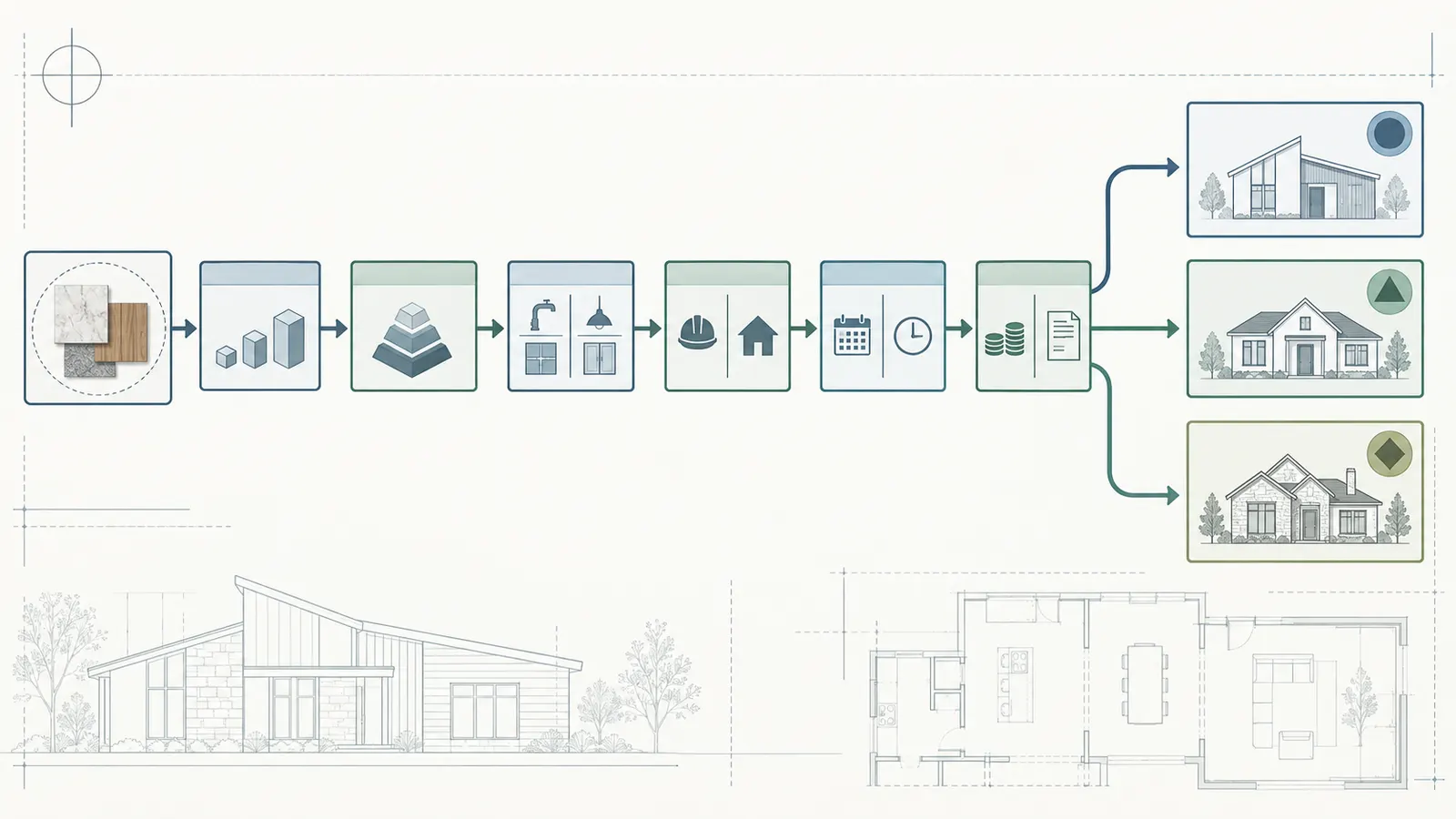 Decision map showing how a finish allowance becomes a scope-complete installed-cost comparison