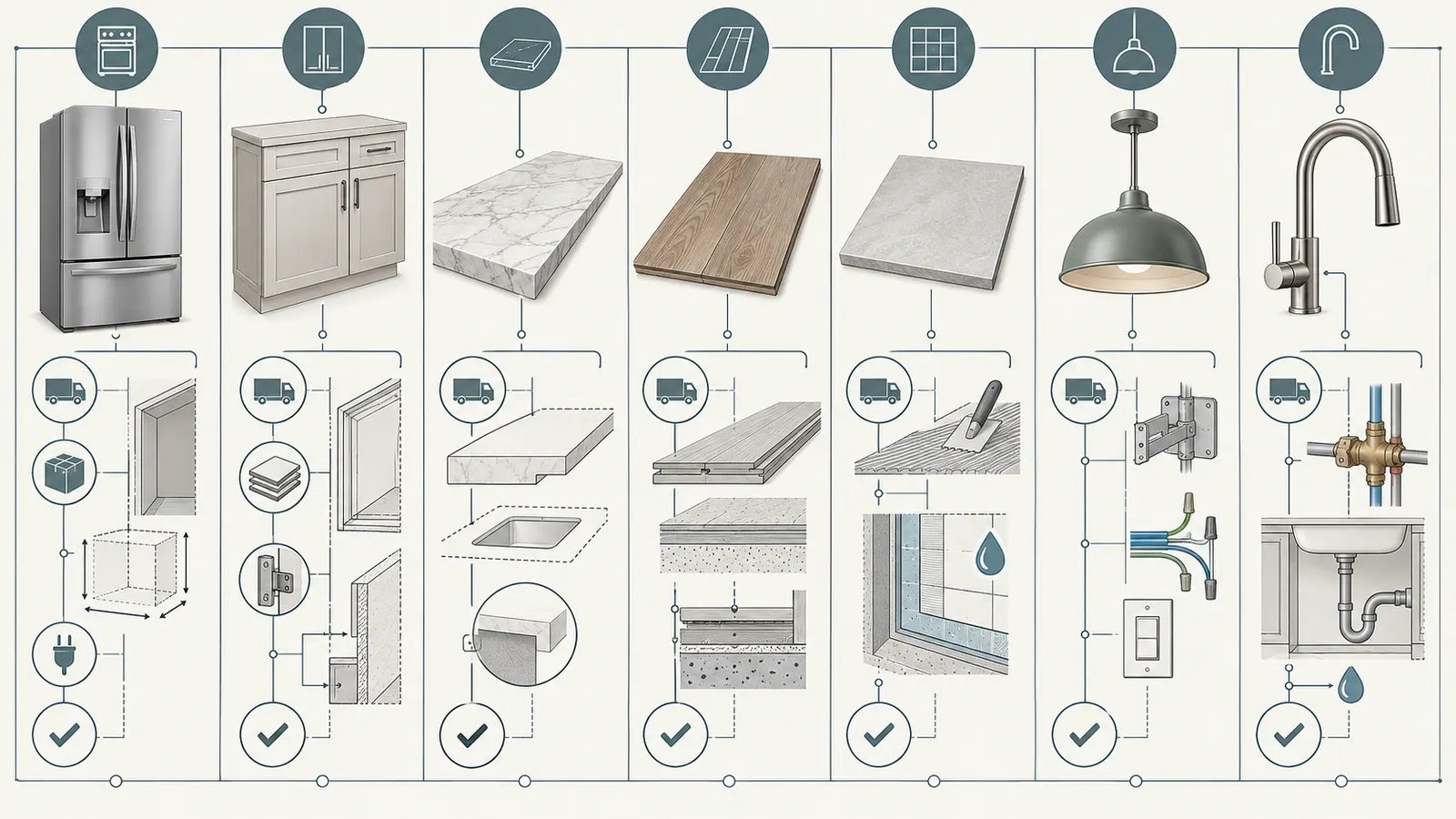 Comparison of finish categories and the concealed installation scope each package can require