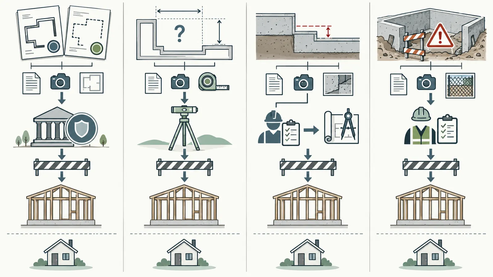 Comparison map routing identity, measurement, substantive condition and safety discrepancies to the appropriate qualified party.
