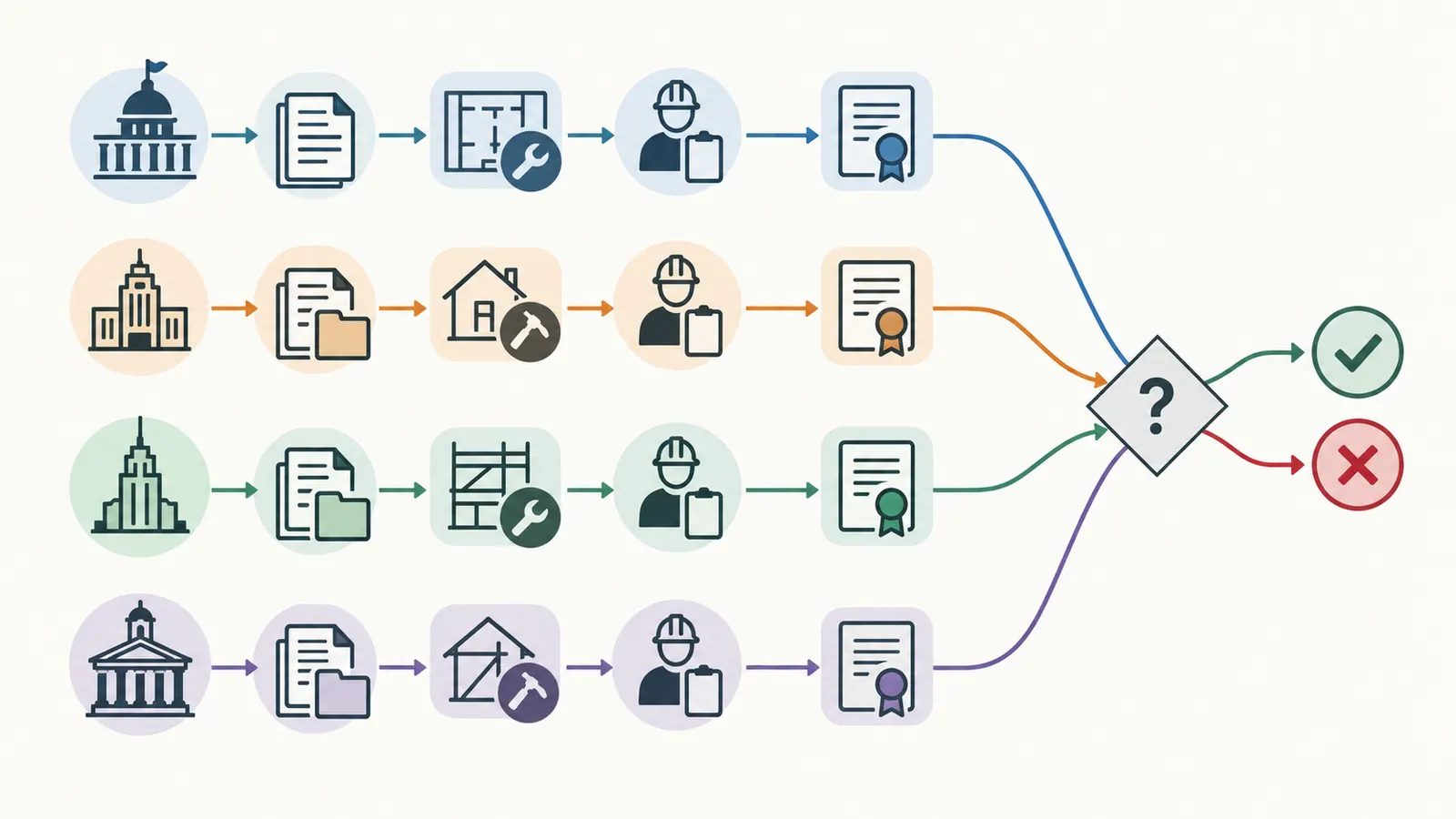 Jurisdiction-aware handoff map from local authority to correction and acceptance