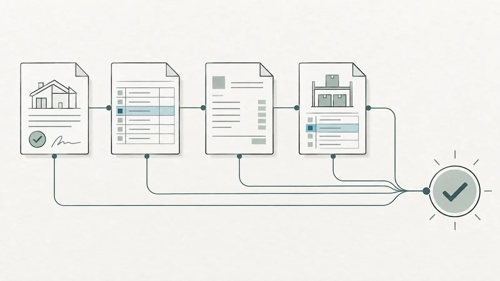 Diagram connecting a payment application to contract clauses and schedule-of-values records