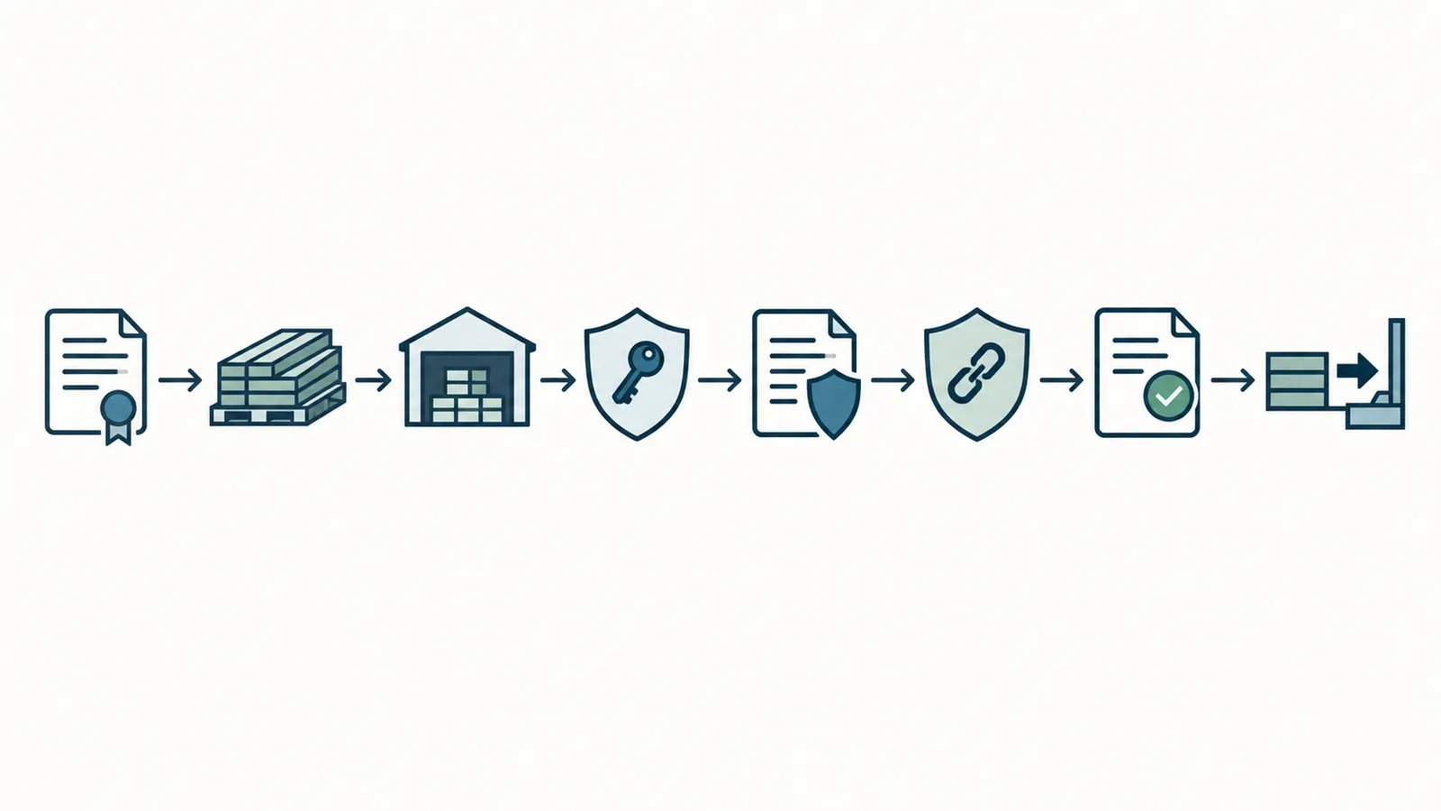 Decision map showing the ordered gates for releasing payment on stored construction materials