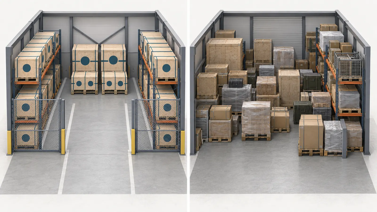 Comparison of identifiable protected material and an unverifiable commingled storage condition