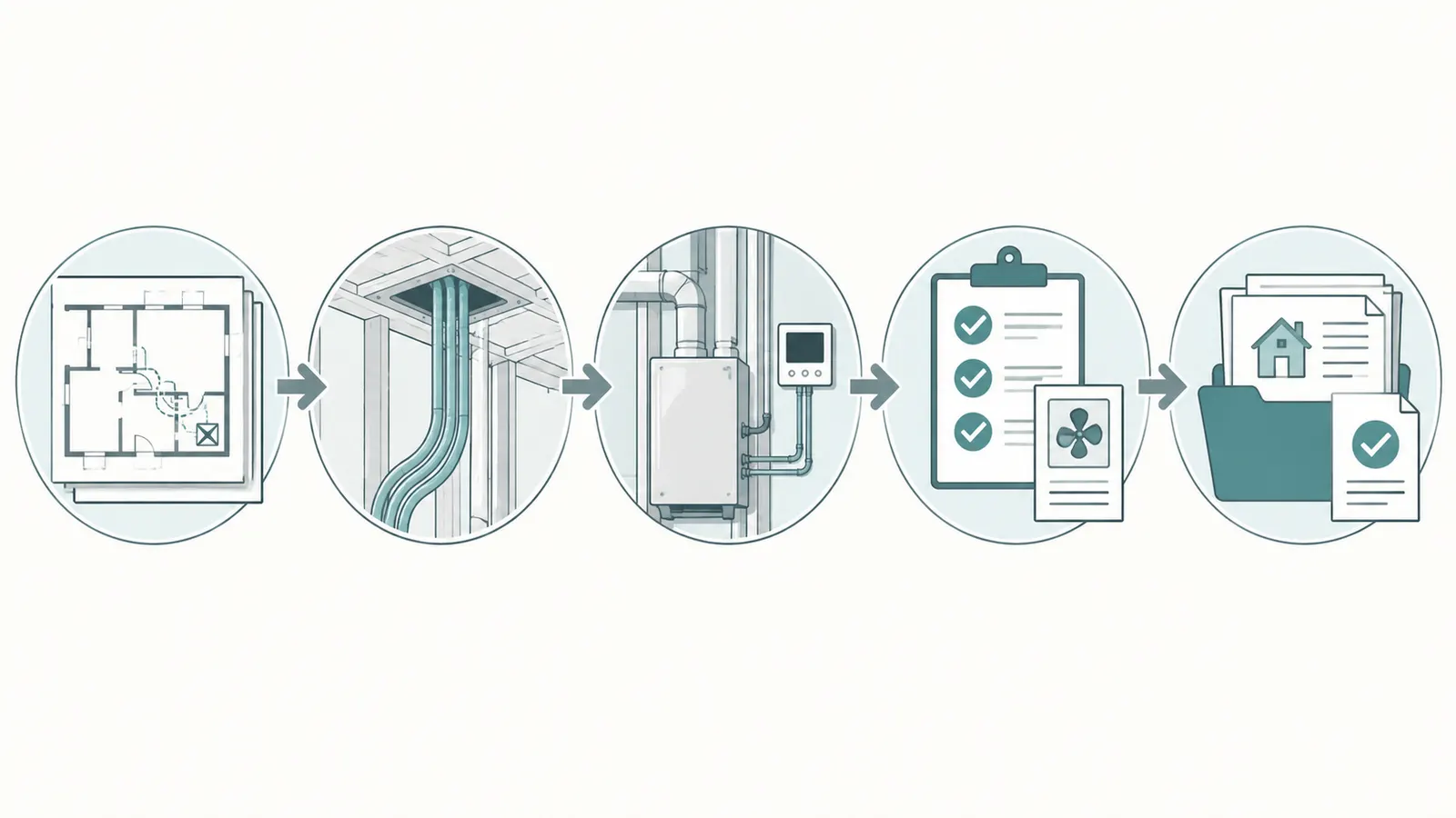 Coordinated handoff chain linking designer, builder, specialist trade, and homeowner verification records