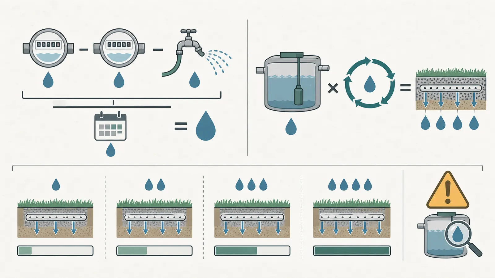 Illustrative septic loading baseline showing meter and dose inputs with sensitivity