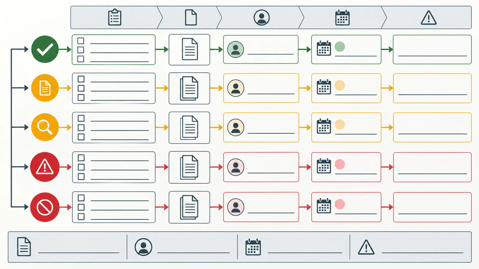 Worksheet routing from verified, amber and red septic handoff statuses to next owners