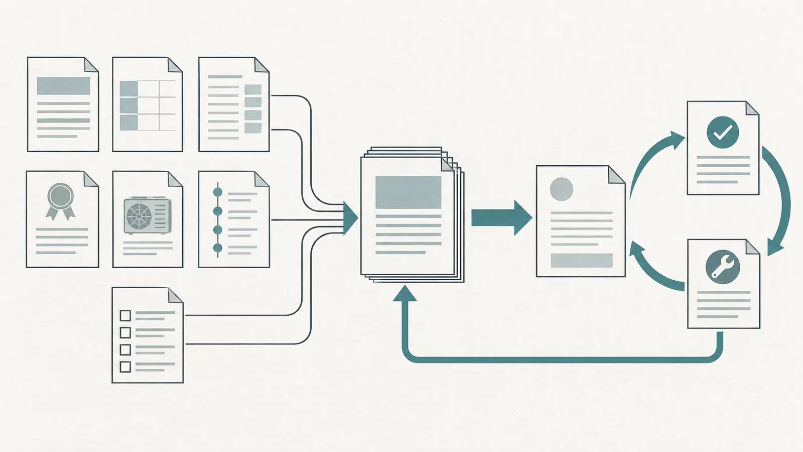Handoff packet sequence from decision summary through records, response, and verification