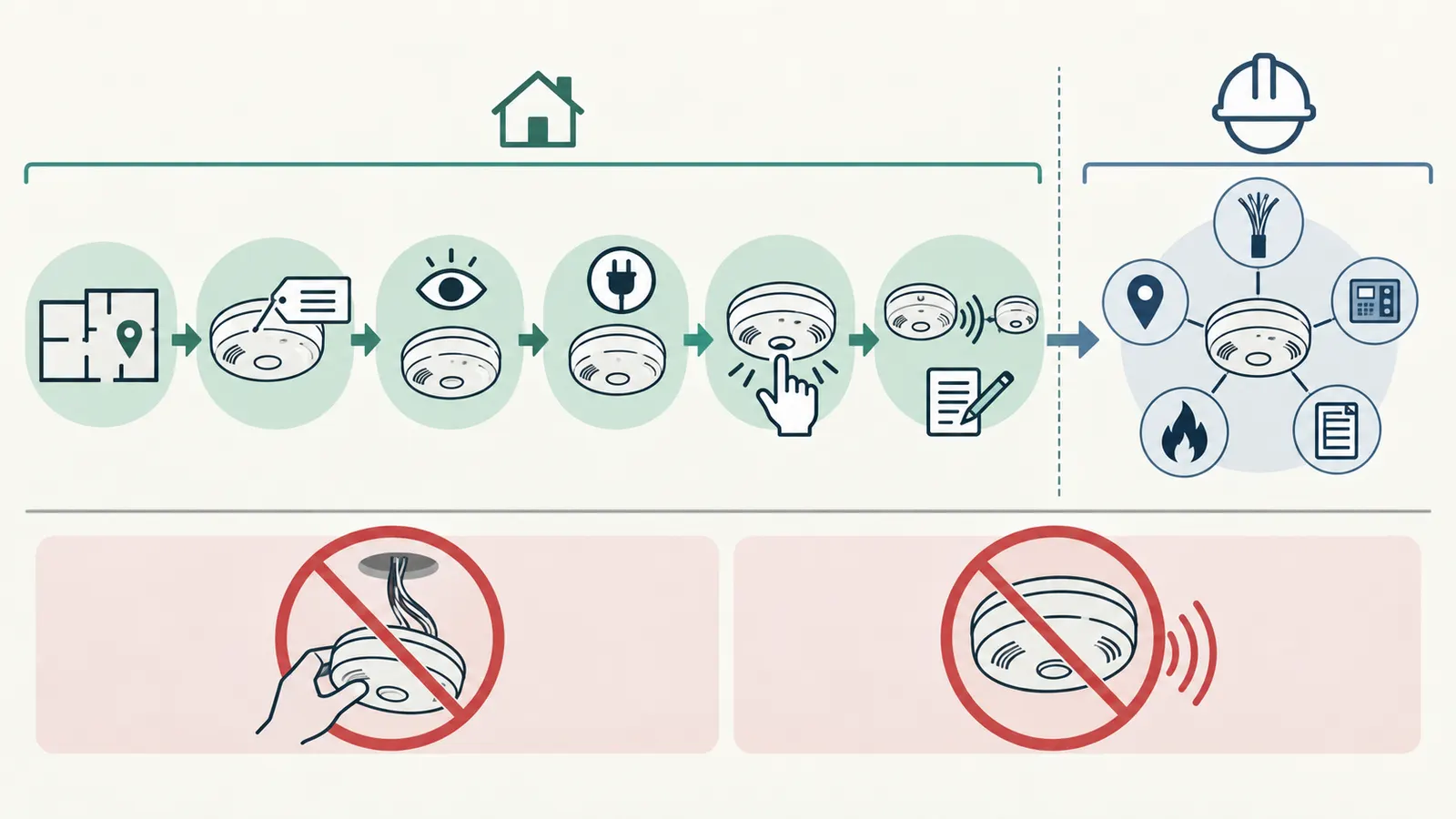 Least-invasive alarm verification ladder from location and label review to test observation and professional escalation