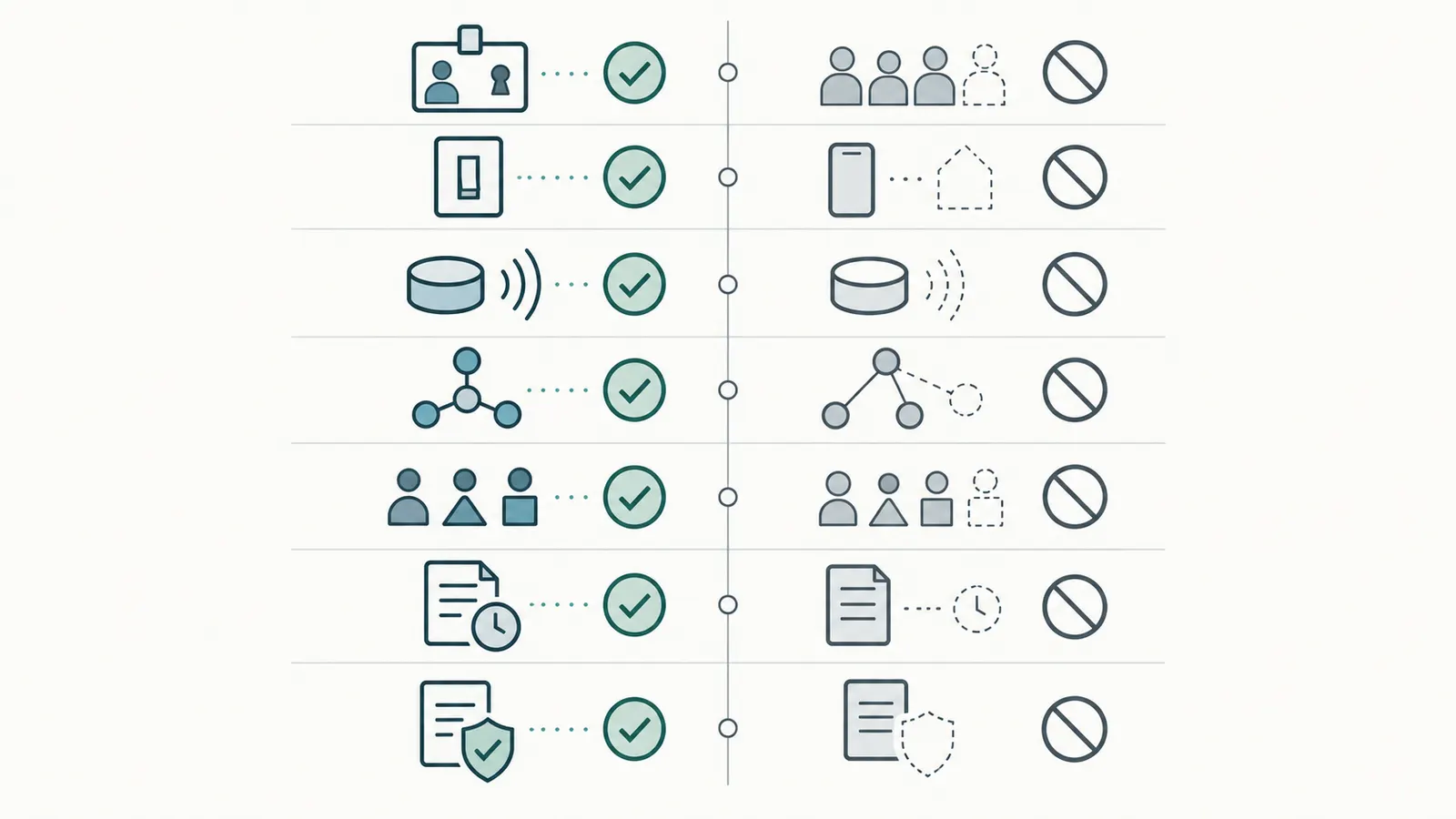 Comparison of handover observations with what each test proves and does not prove