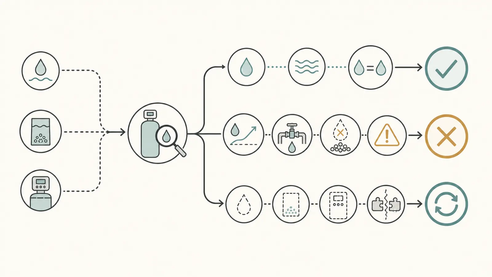 A decision map separating a valid capacity run, a breakthrough run, and an inconclusive run.