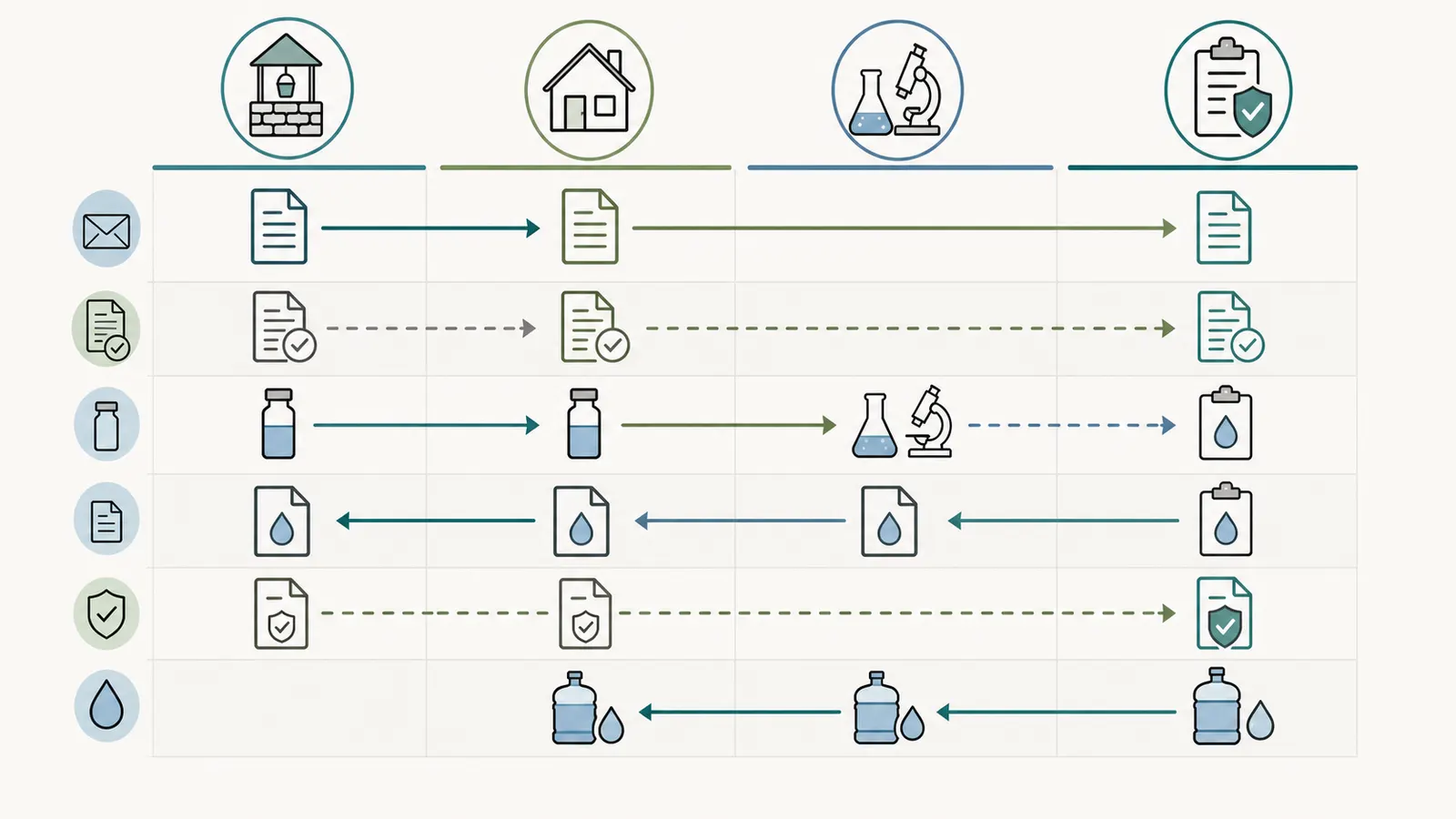 Side-by-side roles for owner, resident, accredited laboratory, and testing program
