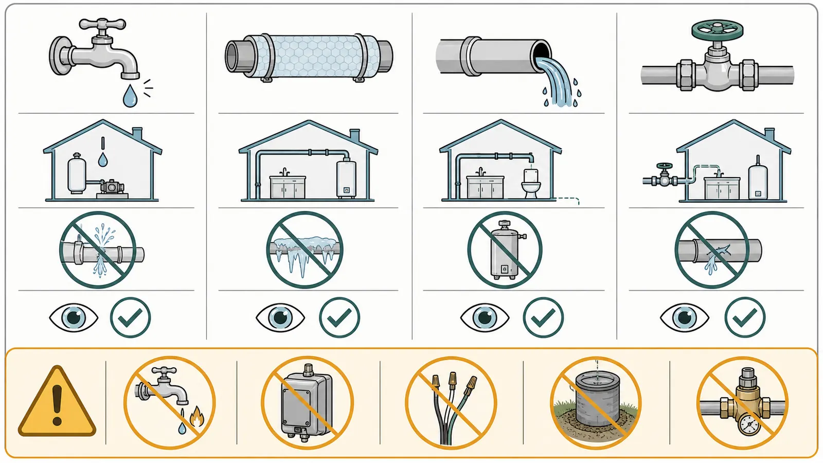 Comparison of drip, insulation, drain-down, and system-stop actions