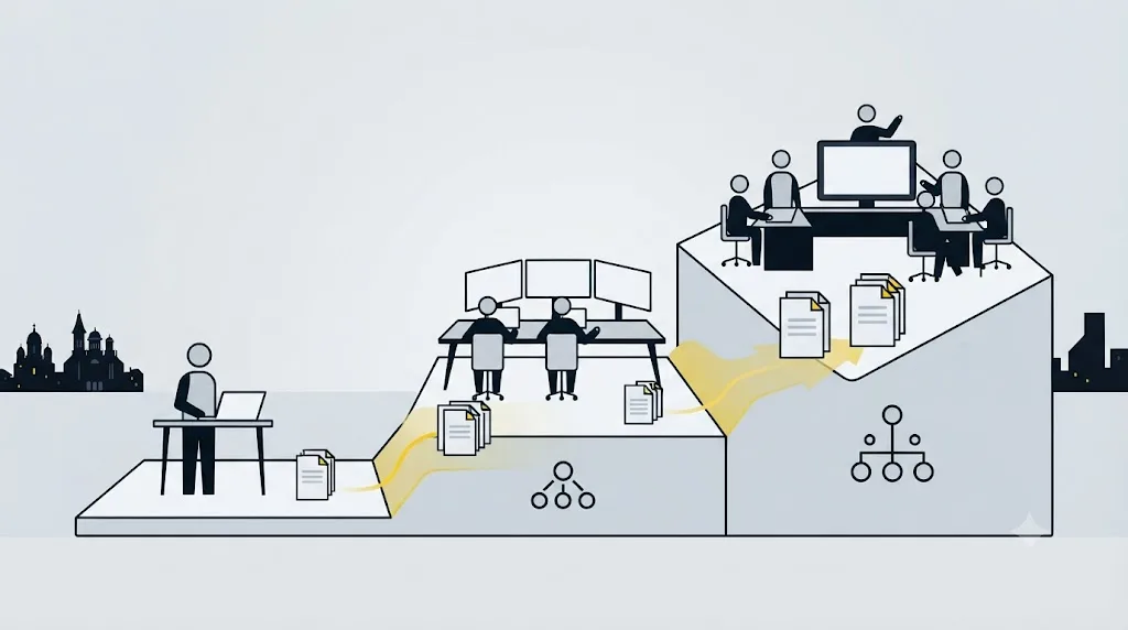 Ilustrație cu trei niveluri de preț pentru servicii GEO, de la freelancer la agenție specializată