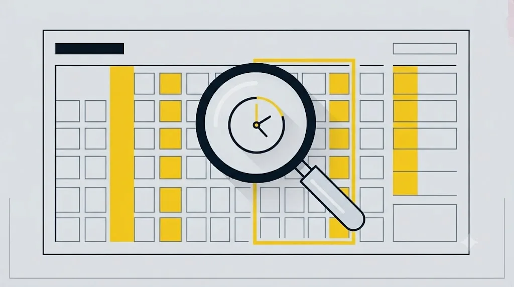 Ilustrație cu un calendar care arată frecvența recomandată a auditurilor SEO gratuite