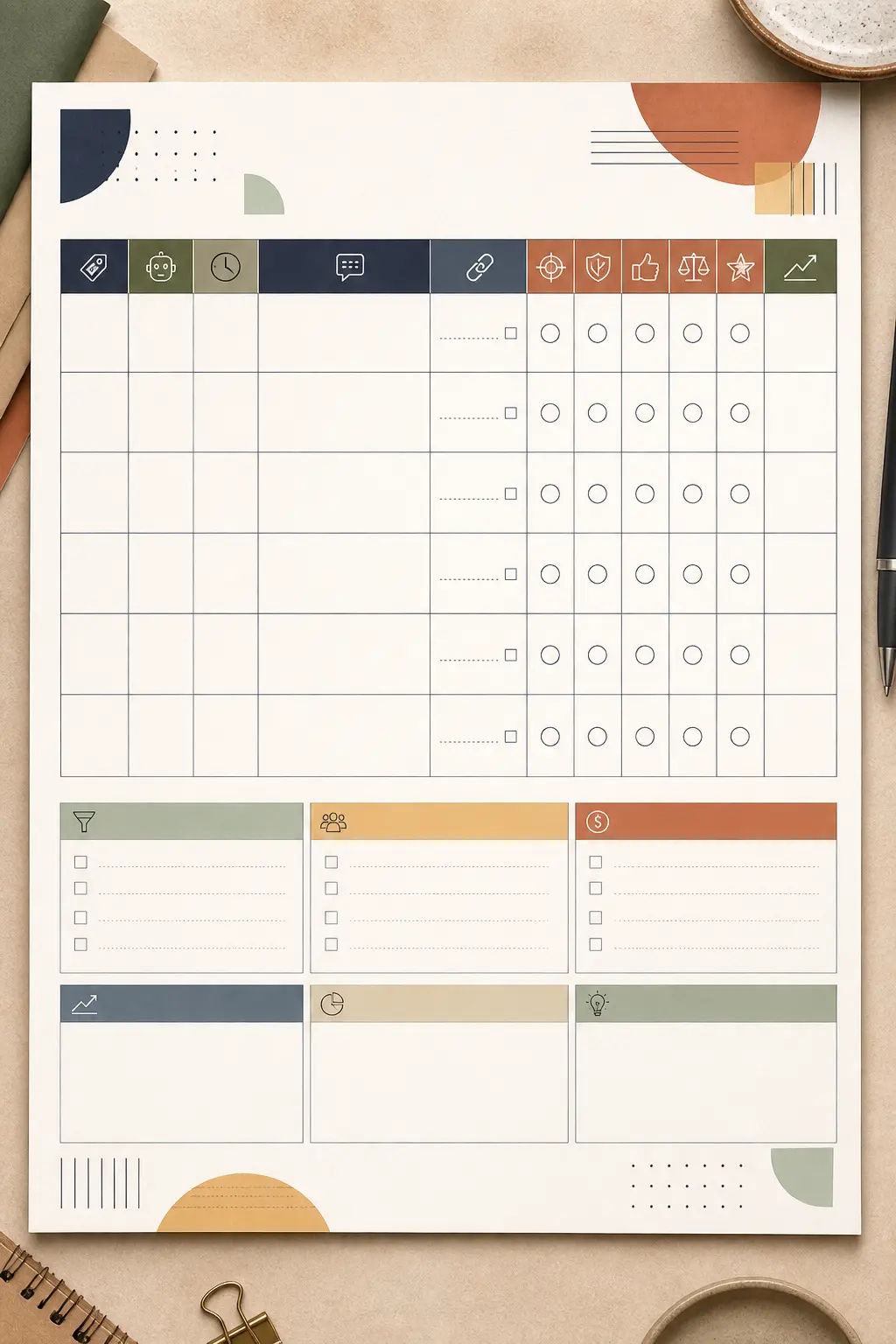 Illustration of a well contractor AI-referred call tracking worksheet
