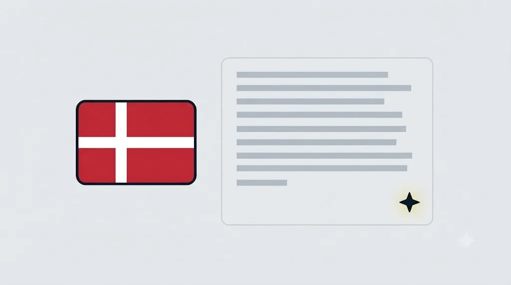 Illustration af dansk indhold i forhold til AI-genererede svar for danske brugere