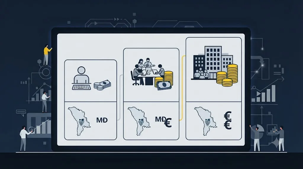 Ilustrație cu trei niveluri de preț pentru optimizarea pentru ChatGPT în Moldova