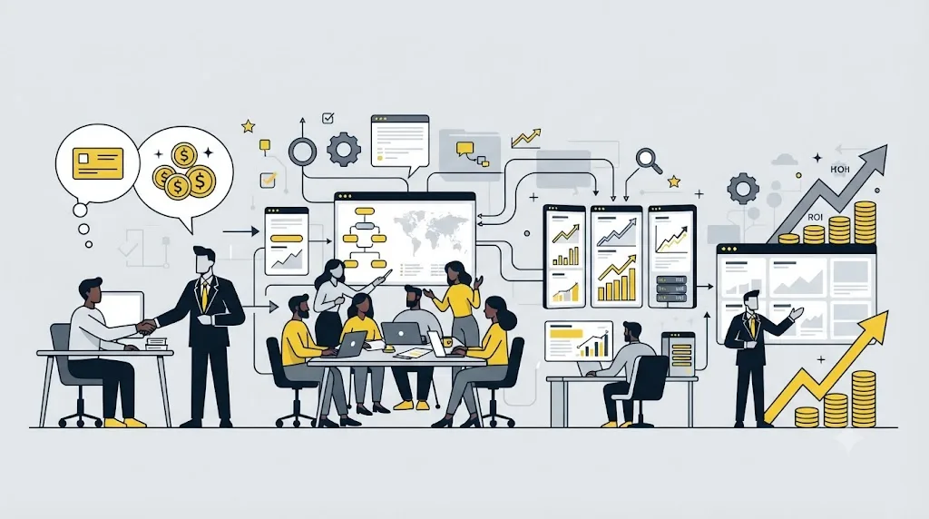 Ilustrace schématu s kroky kompletního procesu SEO agentury