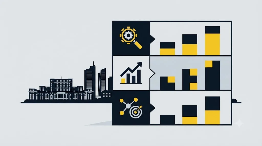 Ilustrație cu platformele locale relevante pentru SEO în Chișinău, conectate la profilul unei afaceri